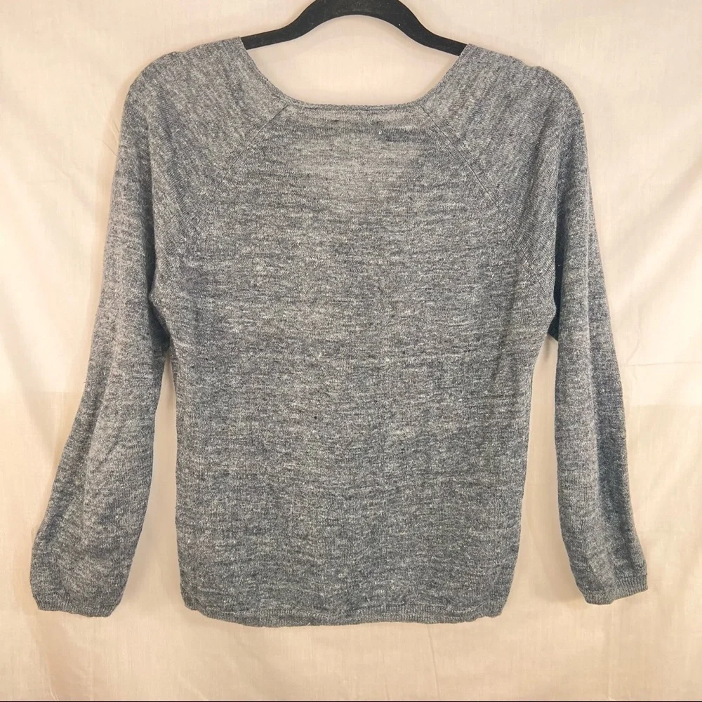 Hartford Sweater Womens Size 2 Blue 100% Linen Paris France Minimalist Capsule - Picture 6 of 13